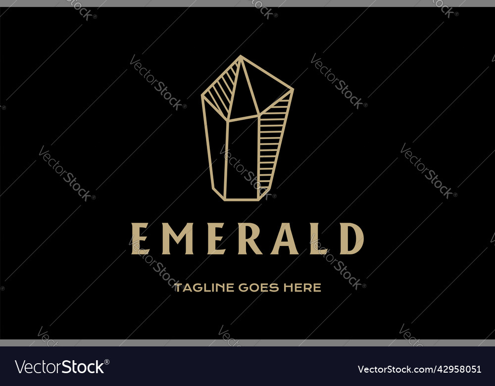 Luxus geometrische smaragd Diamant gold Kristall Edelstein Vector Image Luxus geometrische smaragd Diamant gold Kristall Edelstein