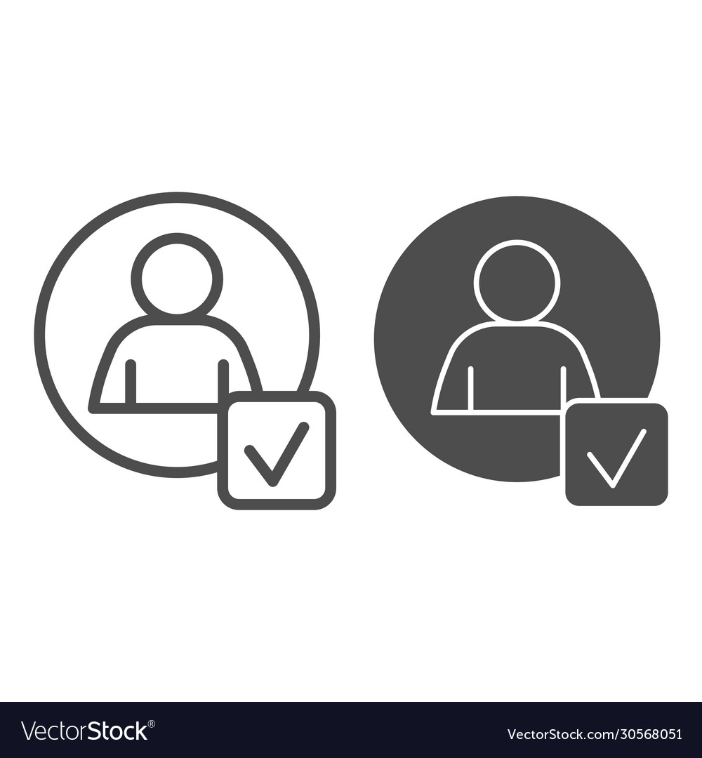 Marked application form line and solid icon vector image Marked application form line and solid icon