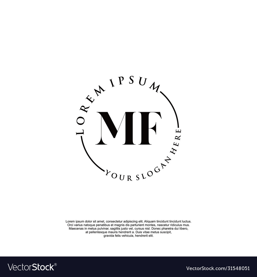 Mf initial handwriting logo design