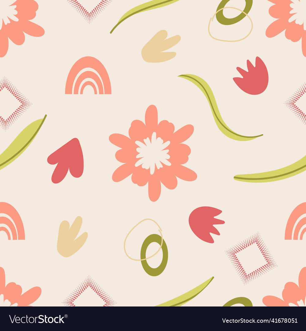 Modern spring seamless pattern with flower vector image Modern spring seamless pattern with flower