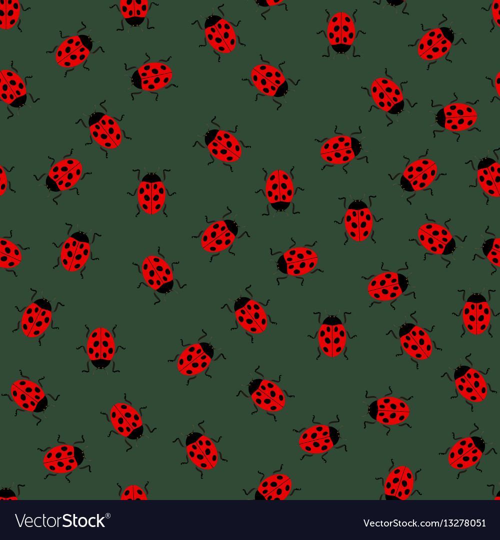 Red Ladybug Seamless Pattern