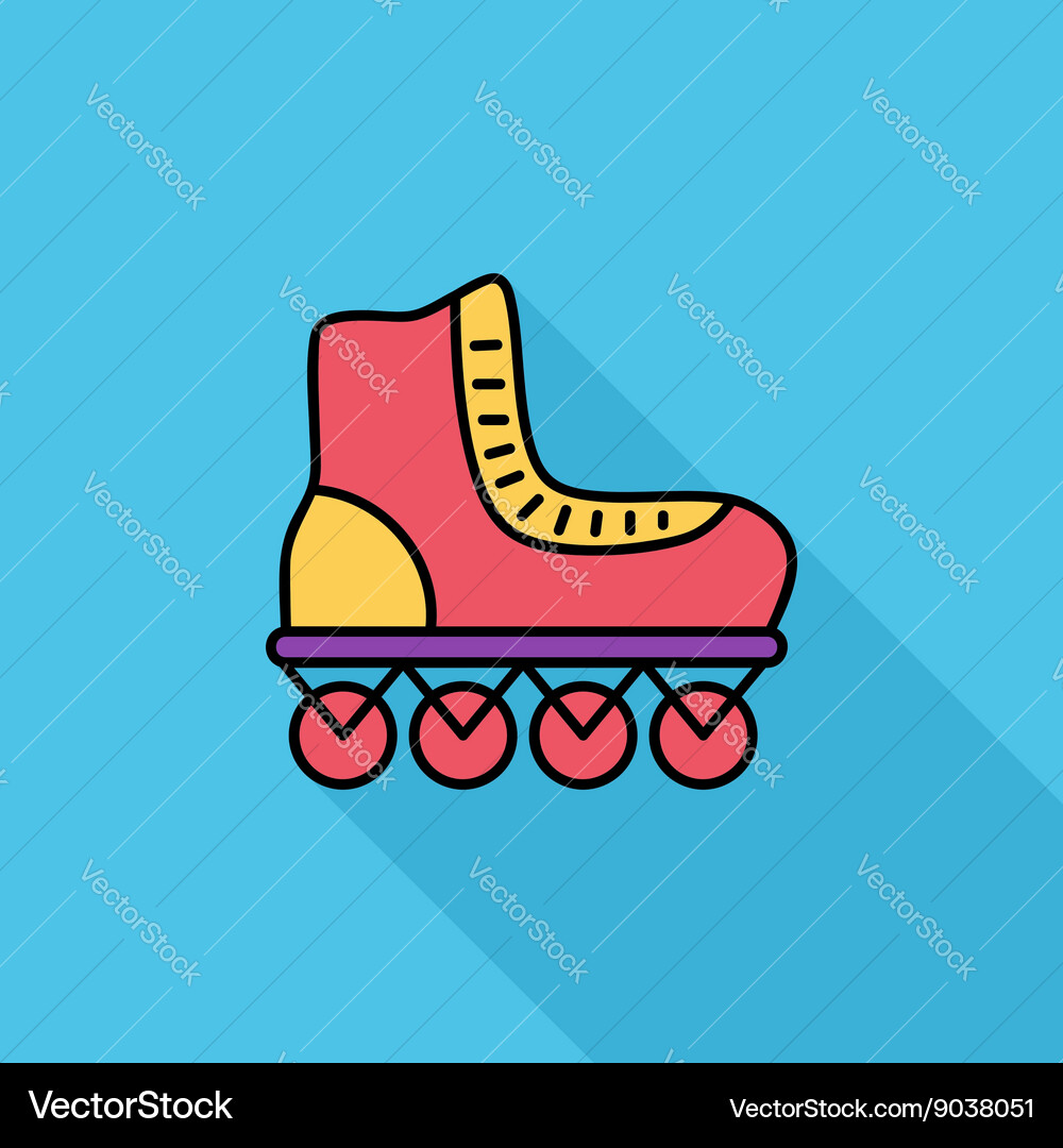Roller skate flat icon Royalty Free Vector Image