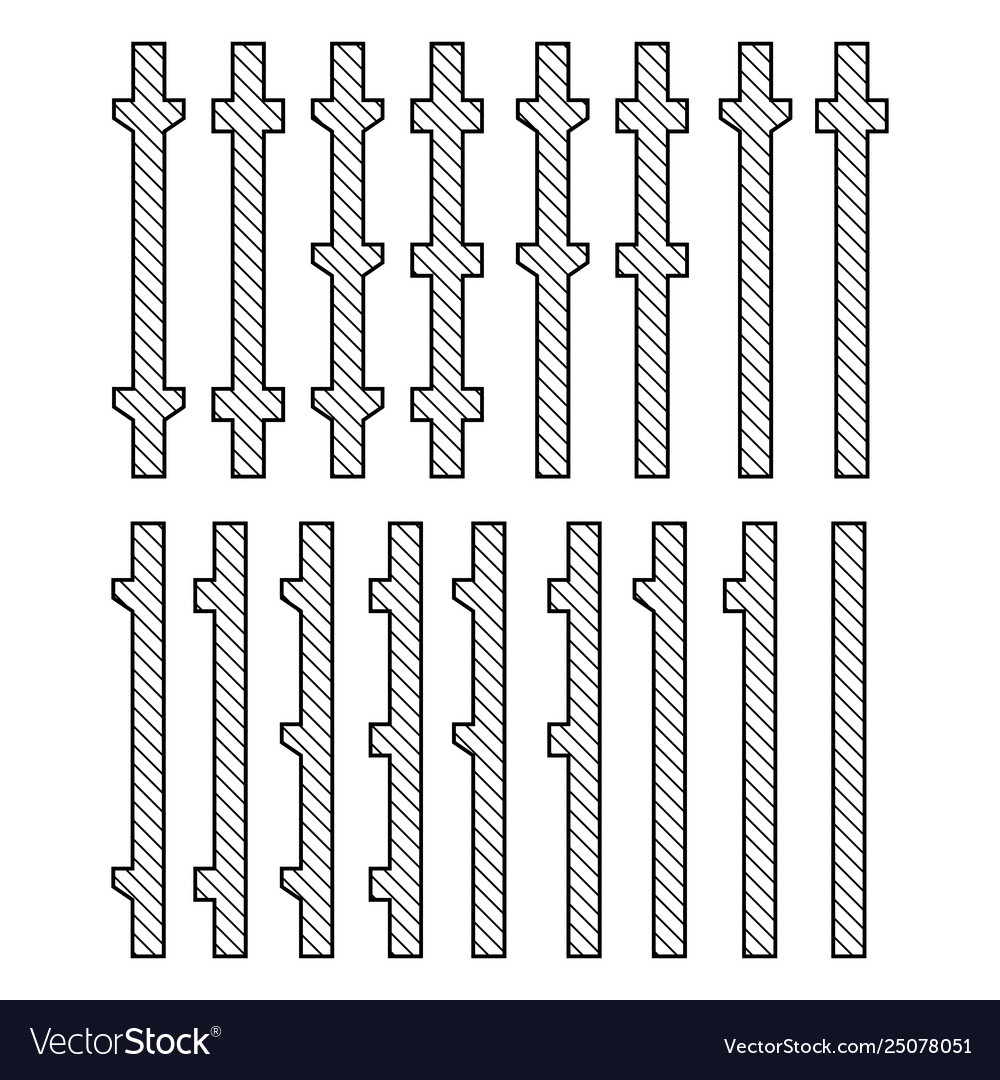 Set different types column Vector Image Set different types column
