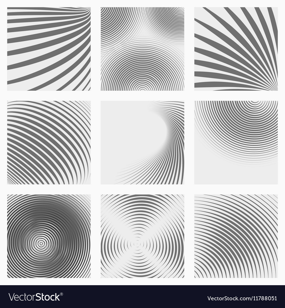 Set of striped abstract forms