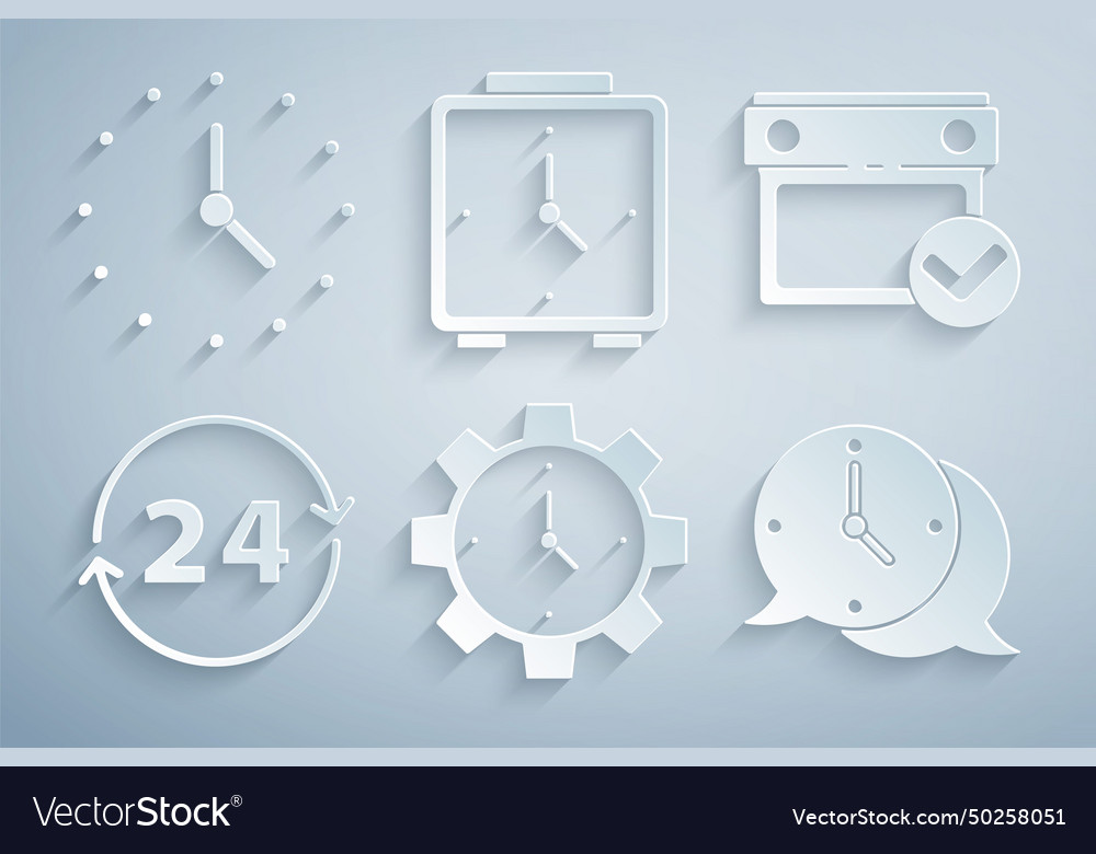 Set time management calendar with check mark