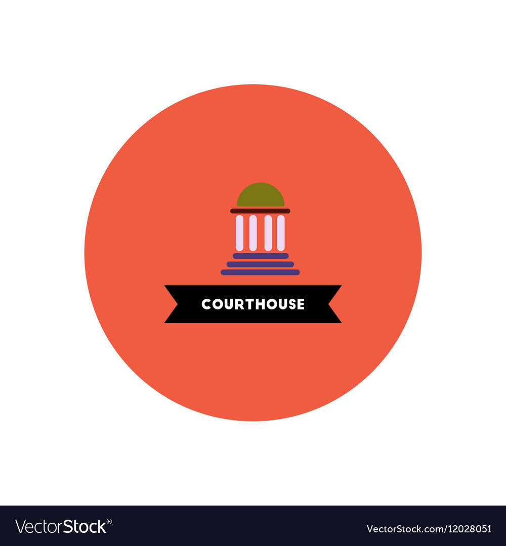 Stylish icon in color circle building courthouse