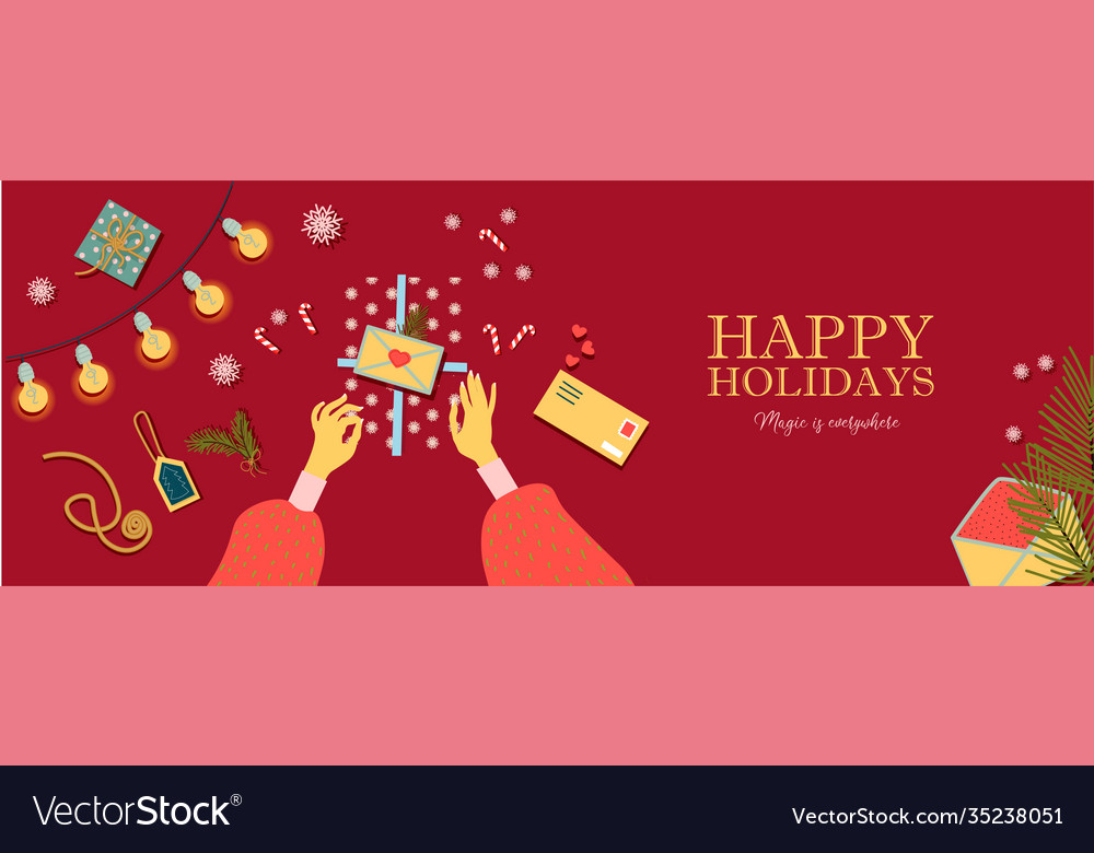 Trending christmas card horizontal greeting