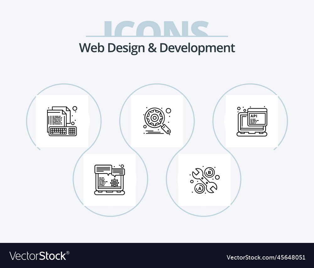 Web design and development line icon pack 5