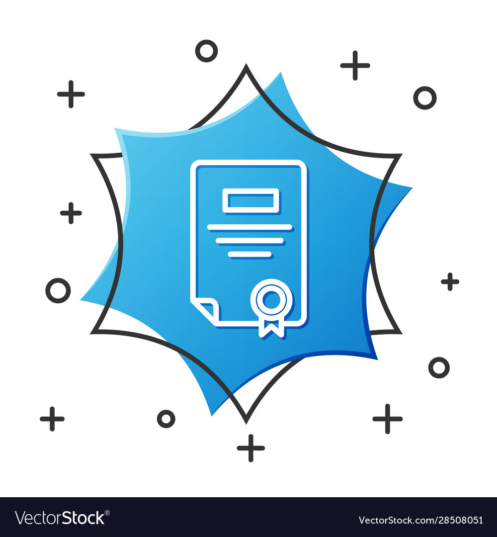 White line certificate template icon isolated Vector Image White line certificate template icon isolated
