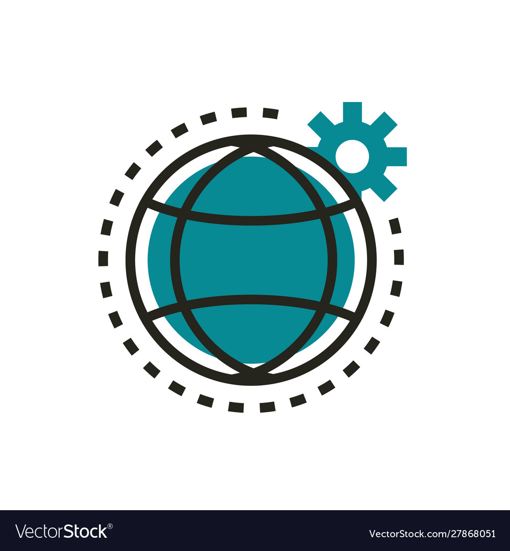 World setting gear web development icon line