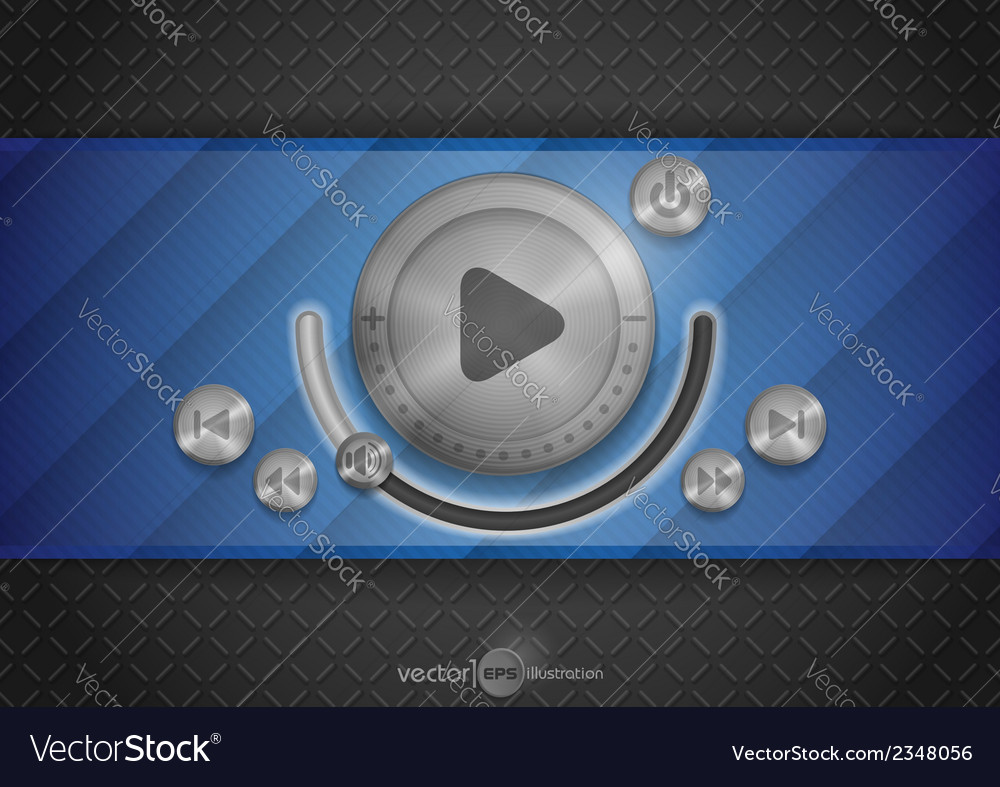 Abstract technology app icon with music button