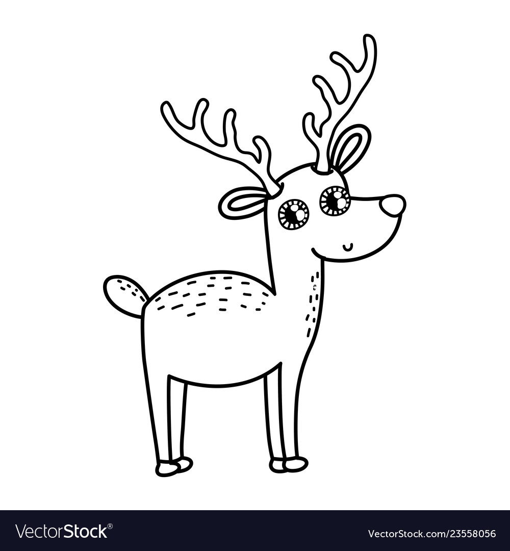 Cute Love Reindeer Character Royalty Free Vector Image