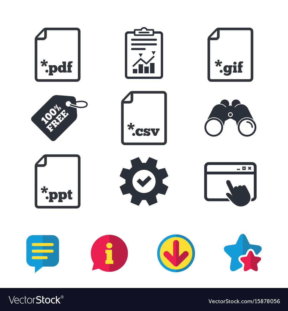 Document signs file extensions symbols