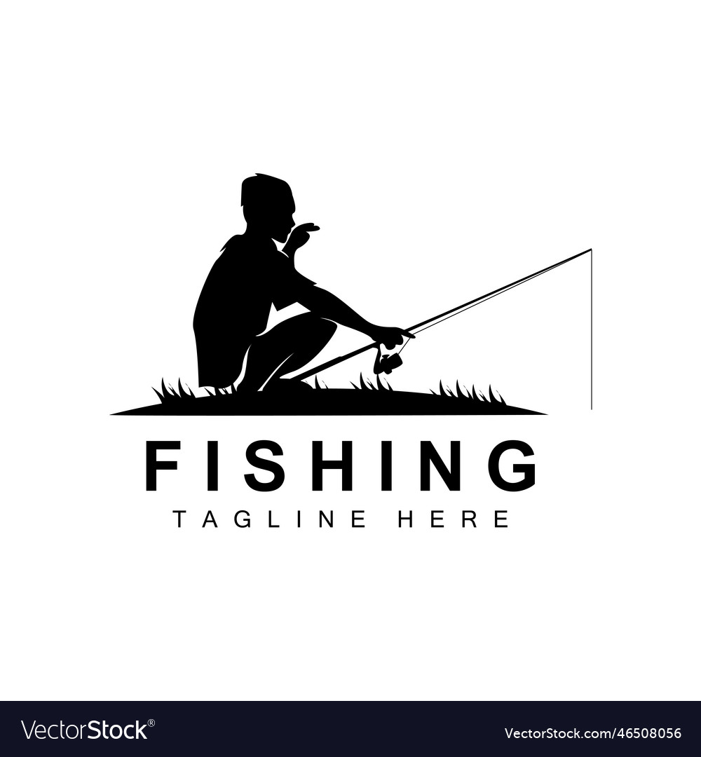 Fishing logo icon catch fish on the boat outdoor