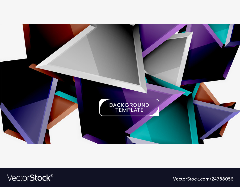 Minimal geometrical triangles with 3d effect Vector Image Minimal geometrical triangles with 3d effect