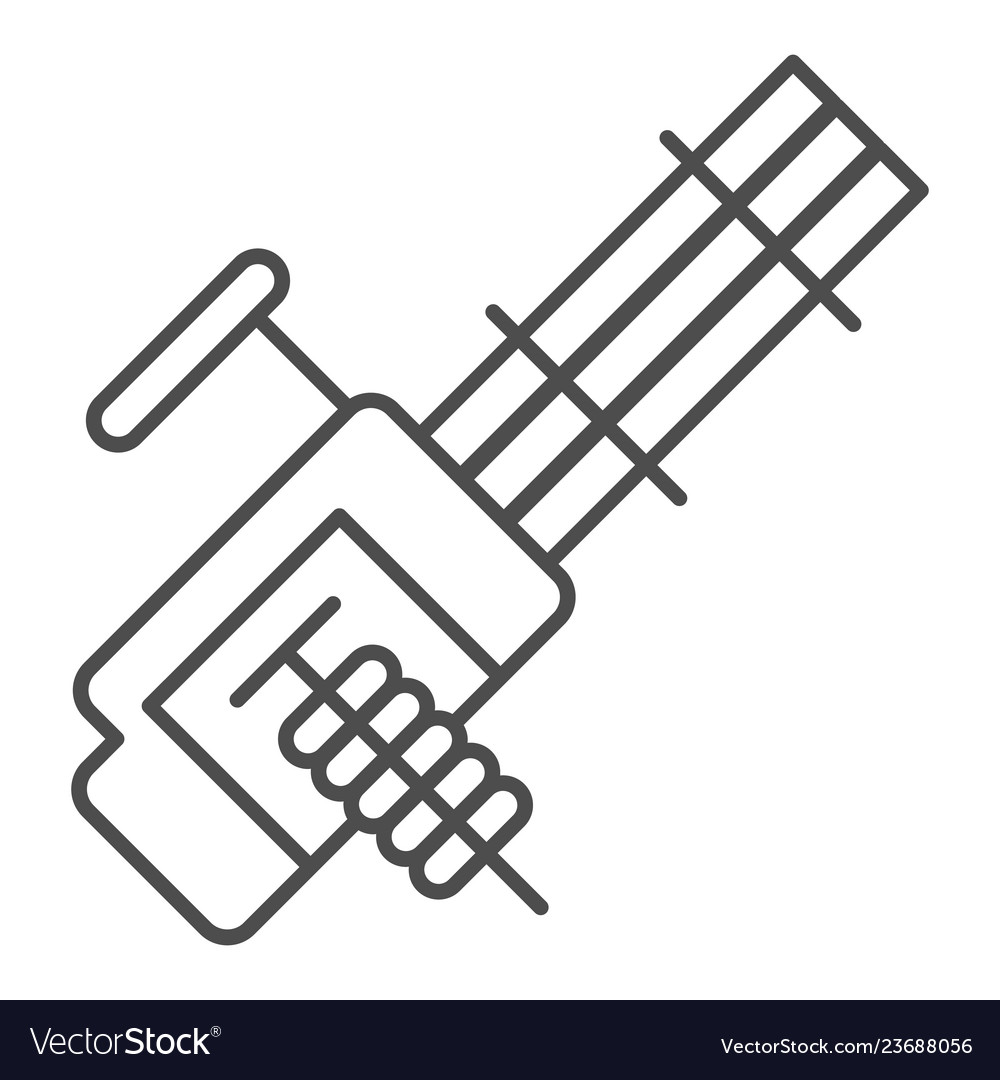 Multiple machine gun thin line icon automatic vector image Multiple machine gun thin line icon automatic