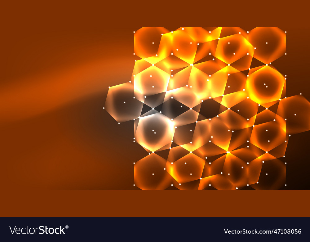 Neon hexagon background hi-tech design vector image Neon hexagon background hi-tech design