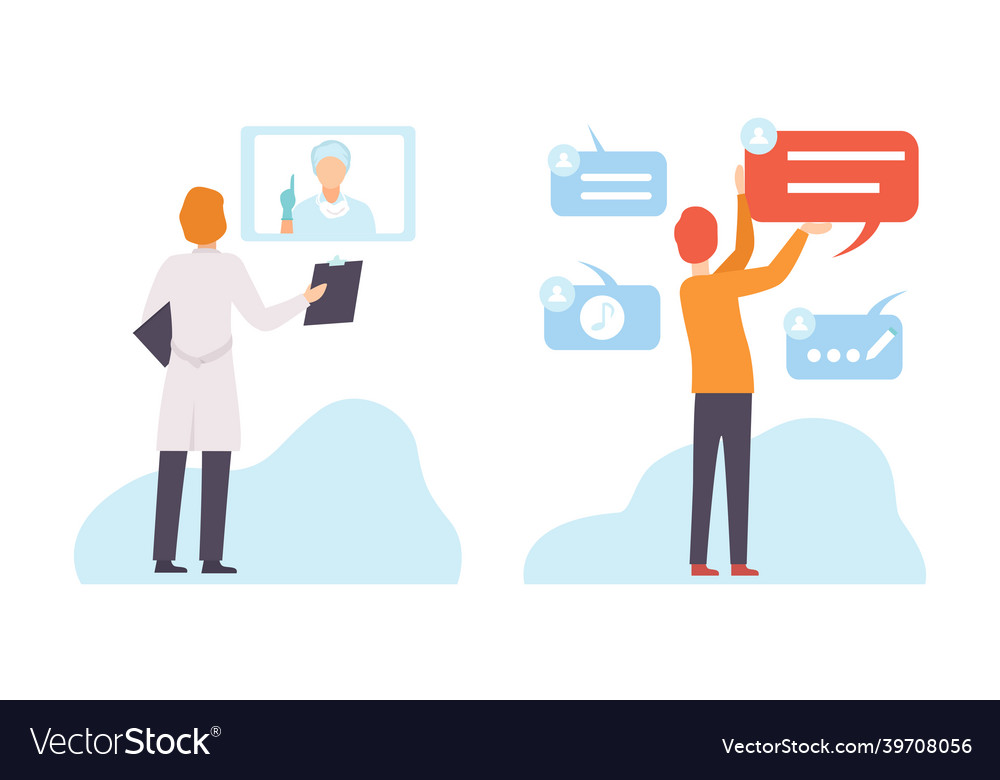 People character using global network connection vector image People character using global network connection