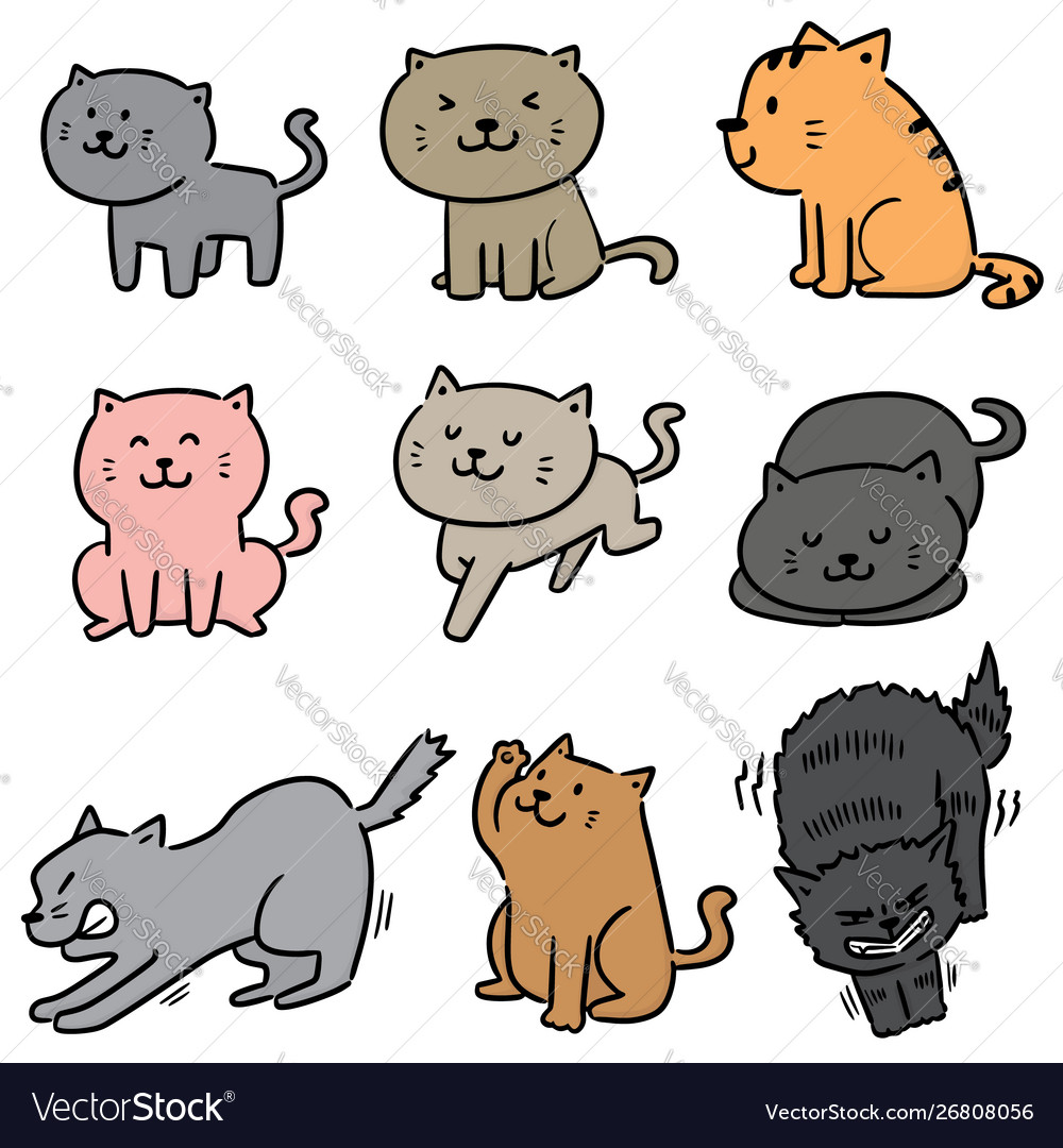 Set cats Royalty Free Vector Image - VectorStock