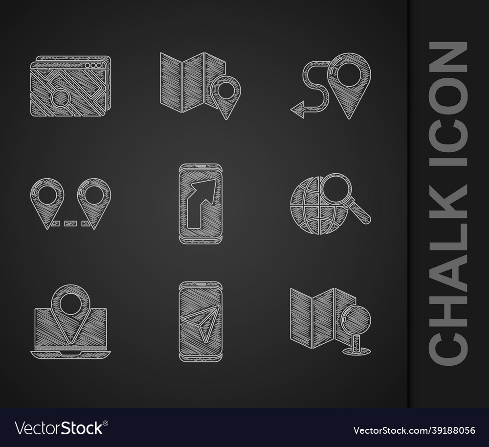 Set city map navigation folded with push pin Vector Image Set city map navigation folded with push pin