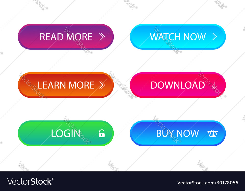 Set trendy action call button for web mobile Vector Image Set trendy action call button for web mobile