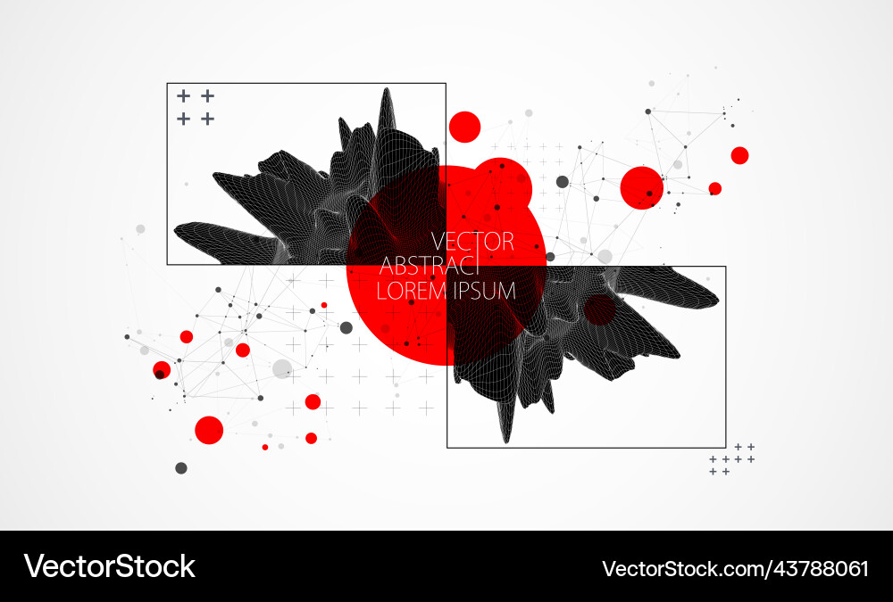 Abstract half sphere background with plexus Vector Image