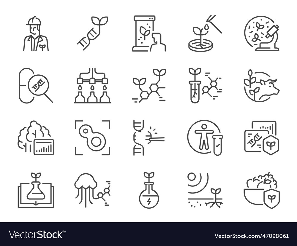 Biotech icon set Royalty Free Vector Image - VectorStock