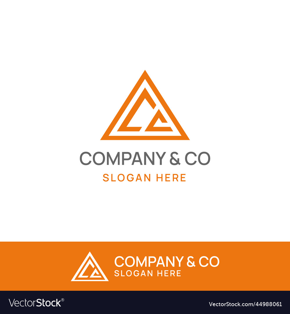 Cc triangle logo template Royalty Free Vector Image