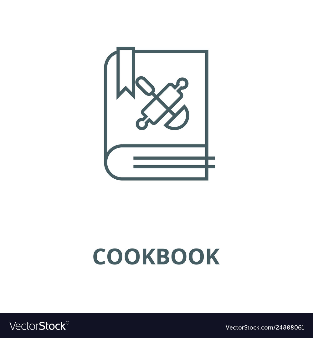 Cookbook recipe book line icon Vector Image Cookbook recipe book line icon