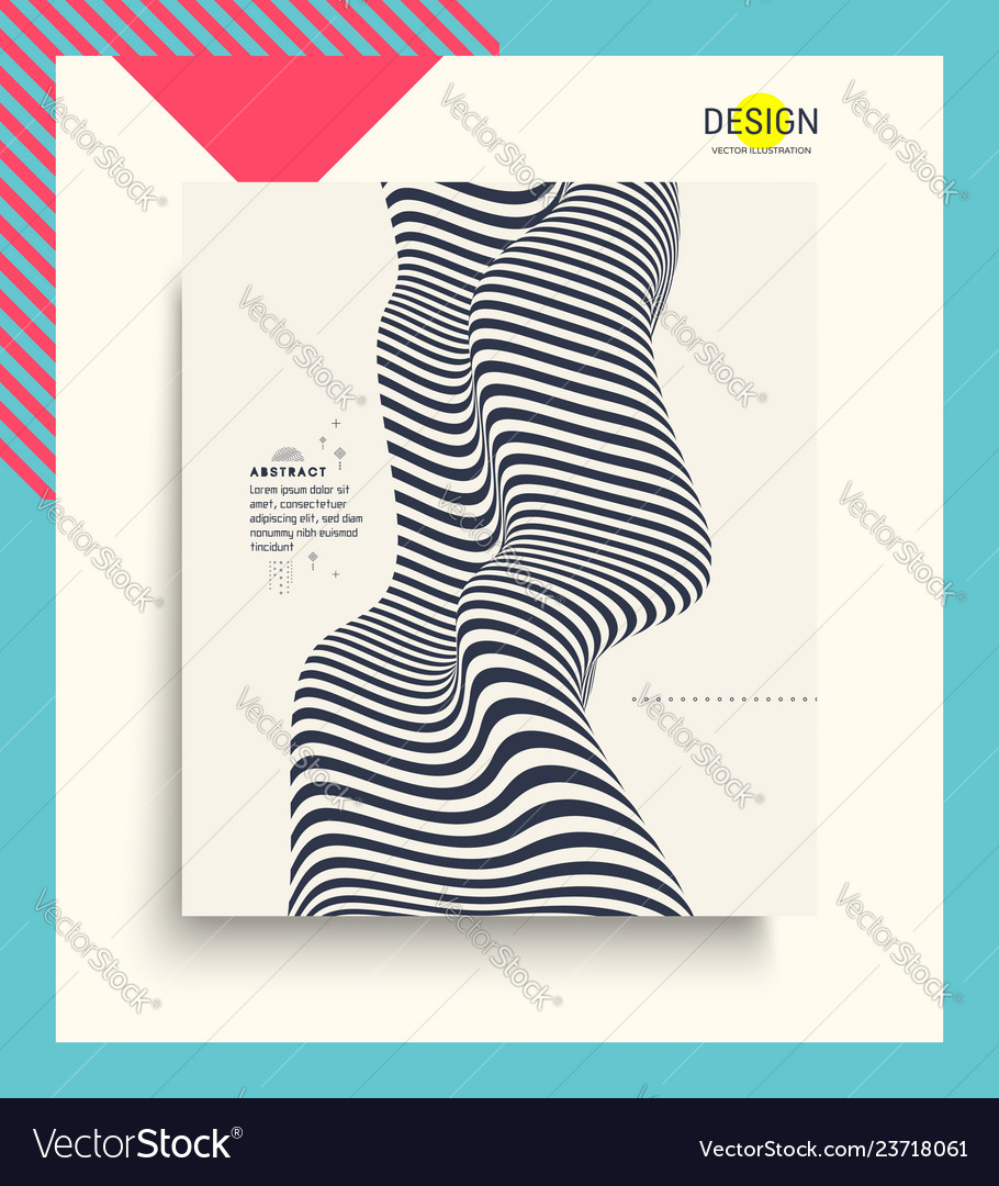 Cover design template with optical 3d Vector Image Cover design template with optical 3d