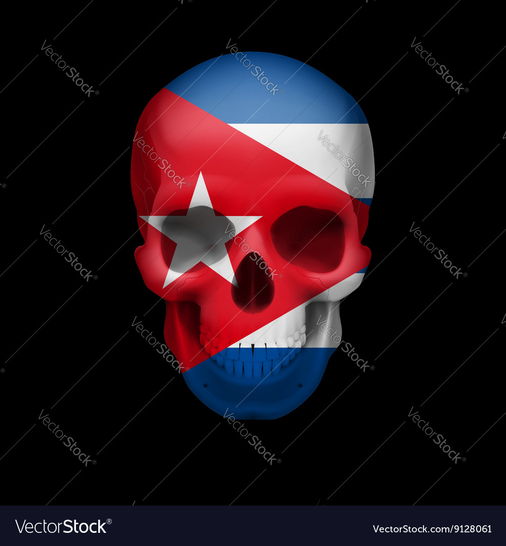 Cuban flag skull Royalty Free Vector Image - VectorStock