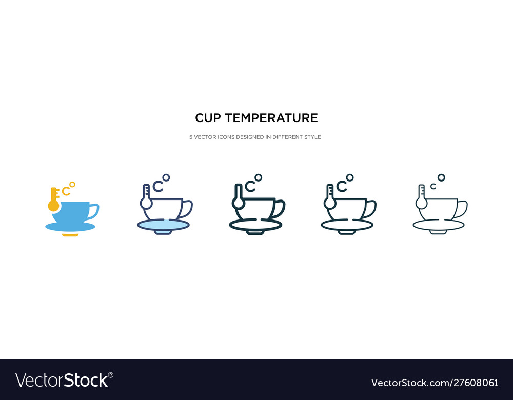 Cup temperature icon in different style two