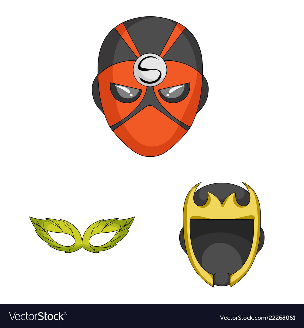 Design of hero and mask symbol set vector image Design of hero and mask symbol set
