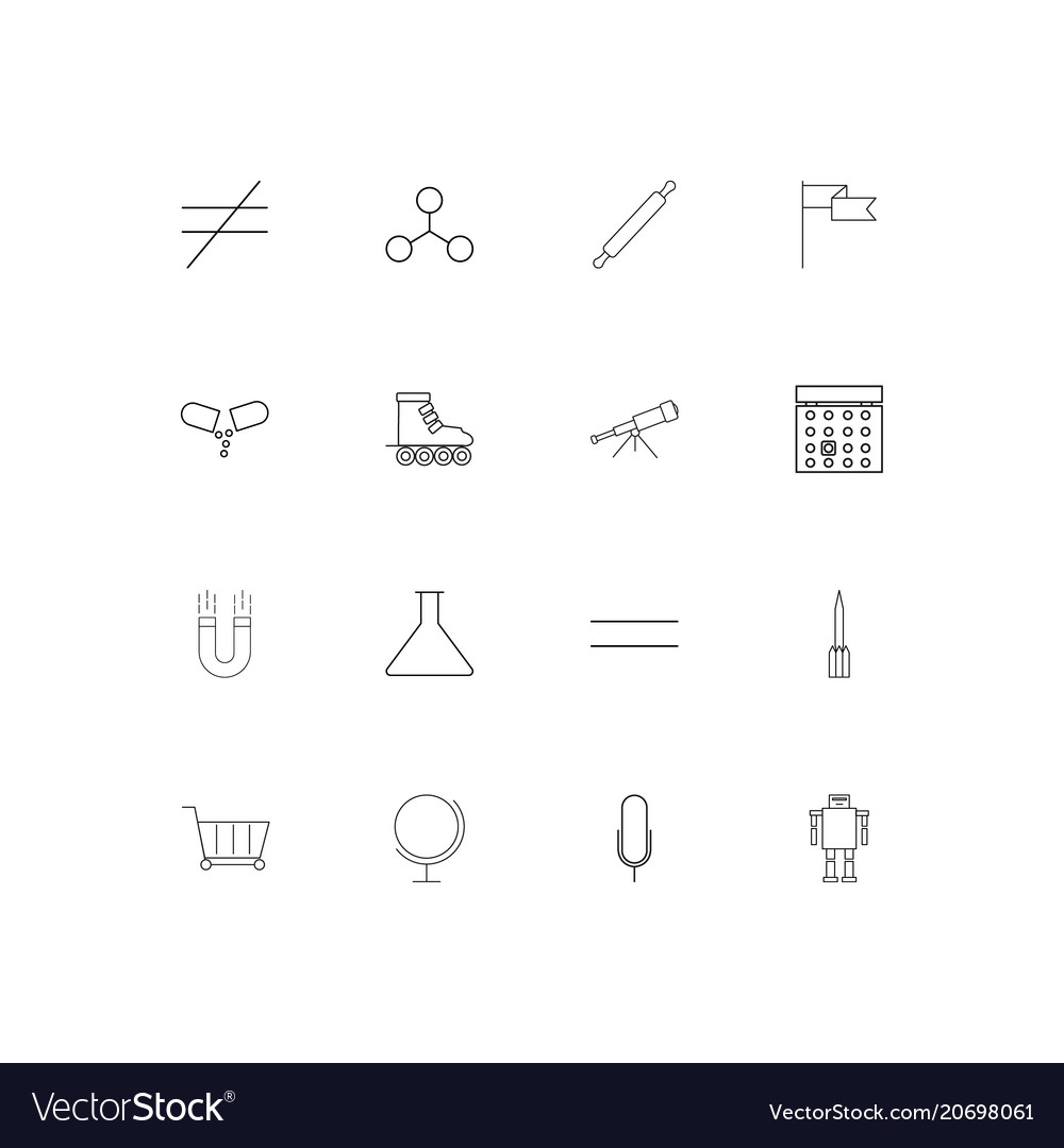 Education and science simple linear icons set
