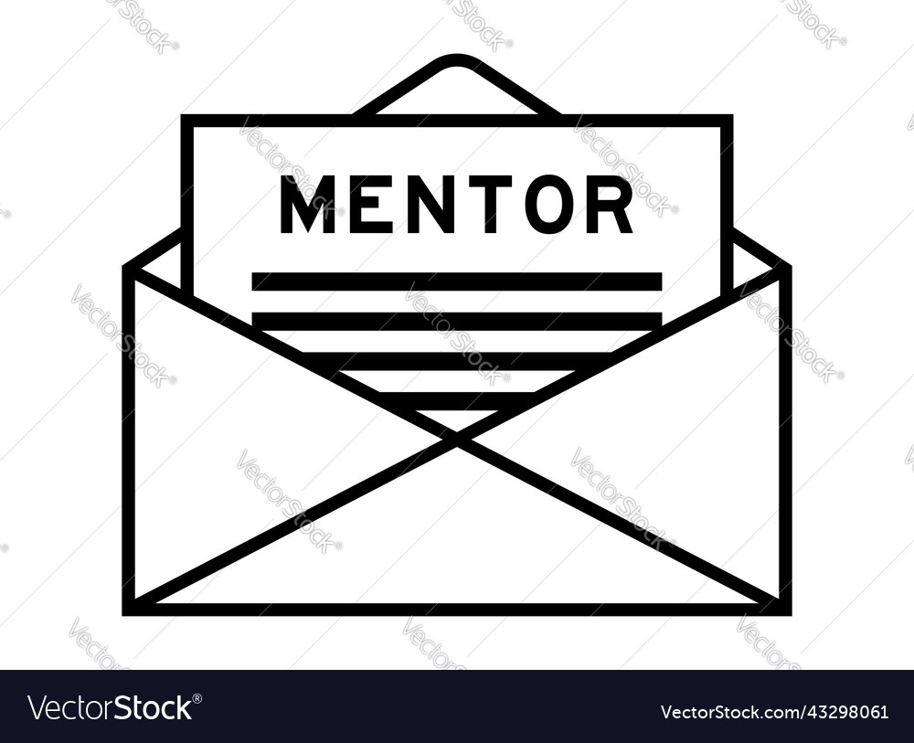 Envelope and letter sign with word mentor