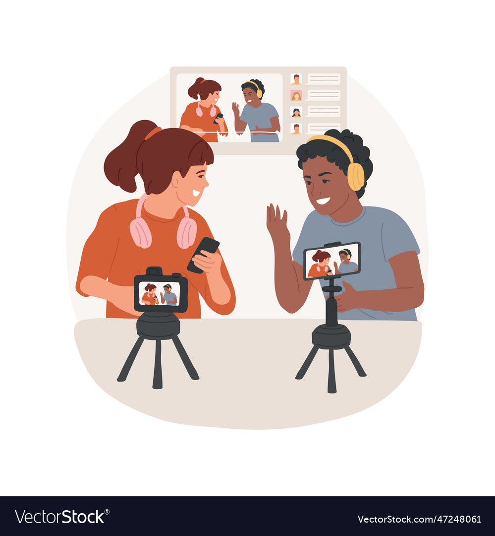 Live streaming isolated cartoon Royalty Free Vector Image