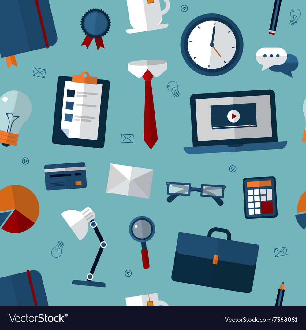 Office seamless pattern with elements