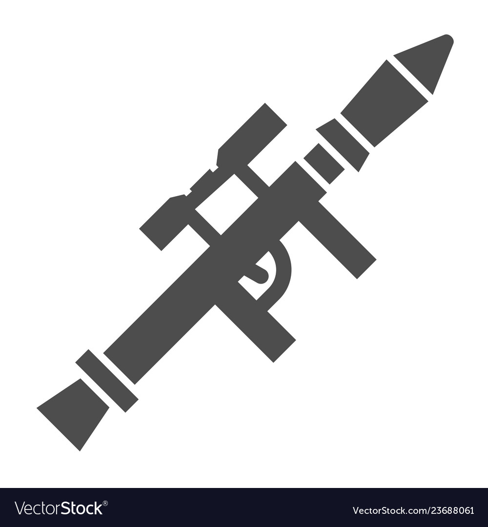 Rocket launcher solid icon bazooka Royalty Free Vector Image