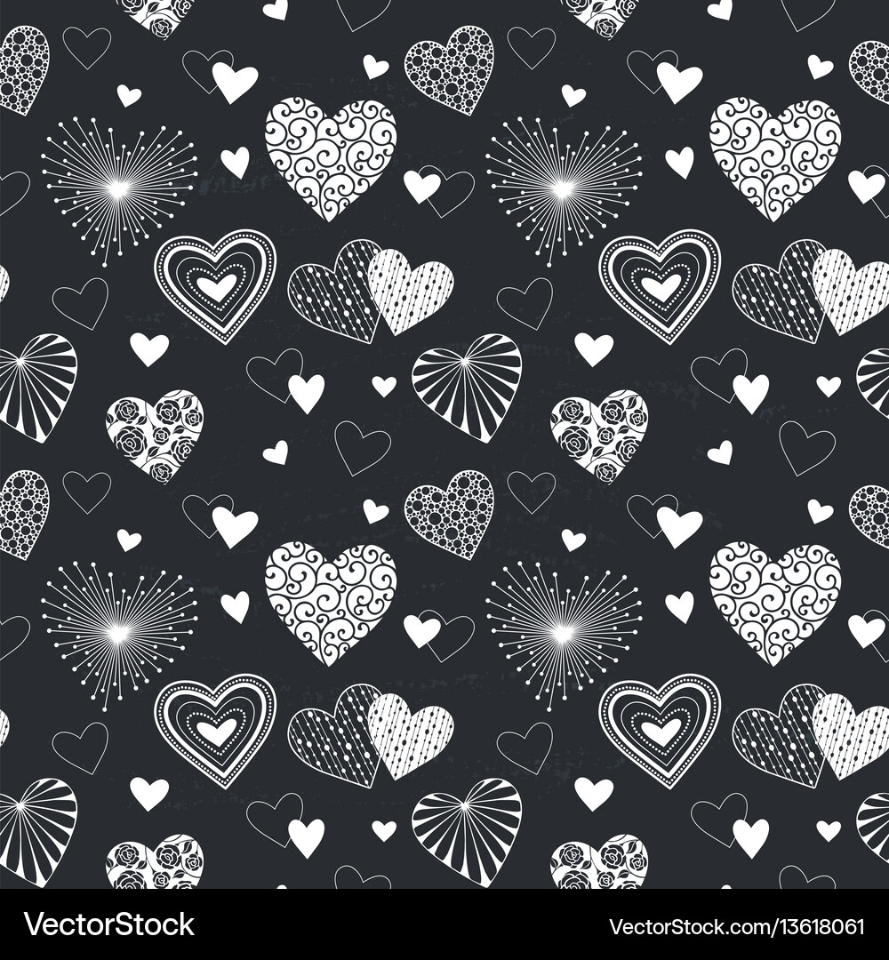 Romantic Hearts Seamless Pattern Royalty Free Vector Image