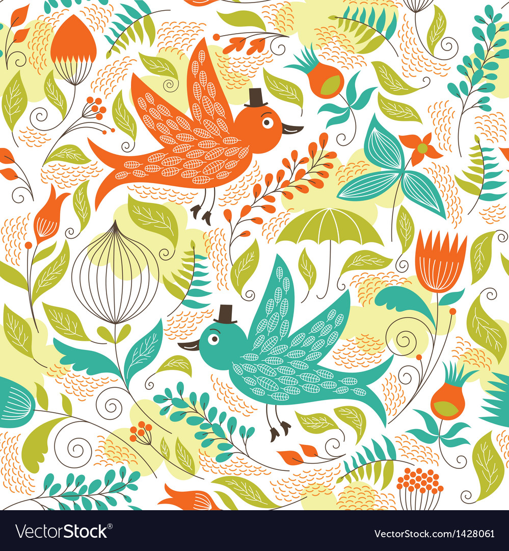 Seamless pattern with a birds Royalty Free Vector Image