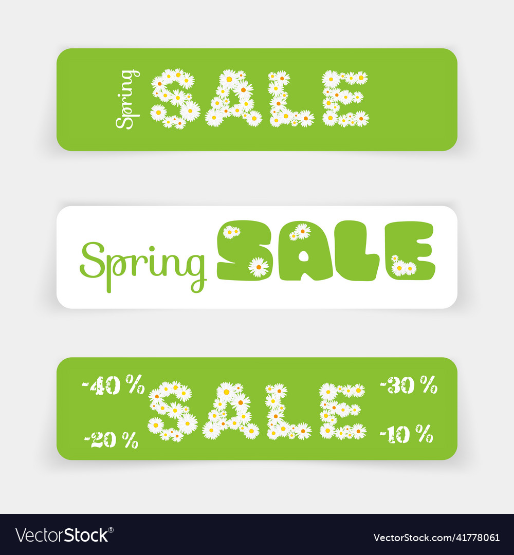 Set of spring sale banners or website headers Vector Image