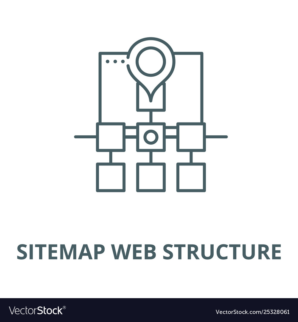 Sitemap web structure line icon linear vector image Sitemap web structure line icon linear