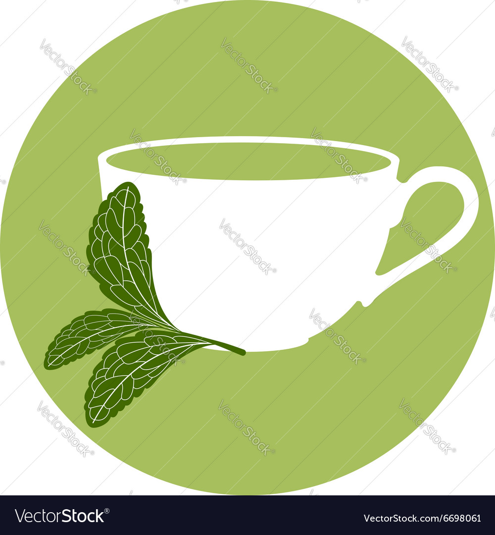 Stevia und eine Tasse Kräutertee