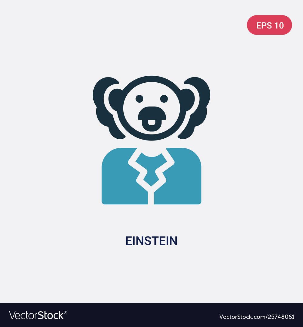 Two color einstein icon from science concept