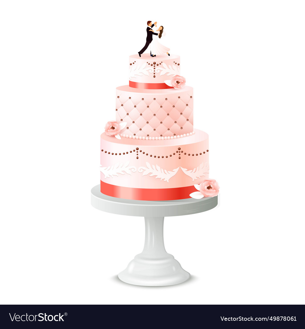 Wedding cake with statuette of newlywed