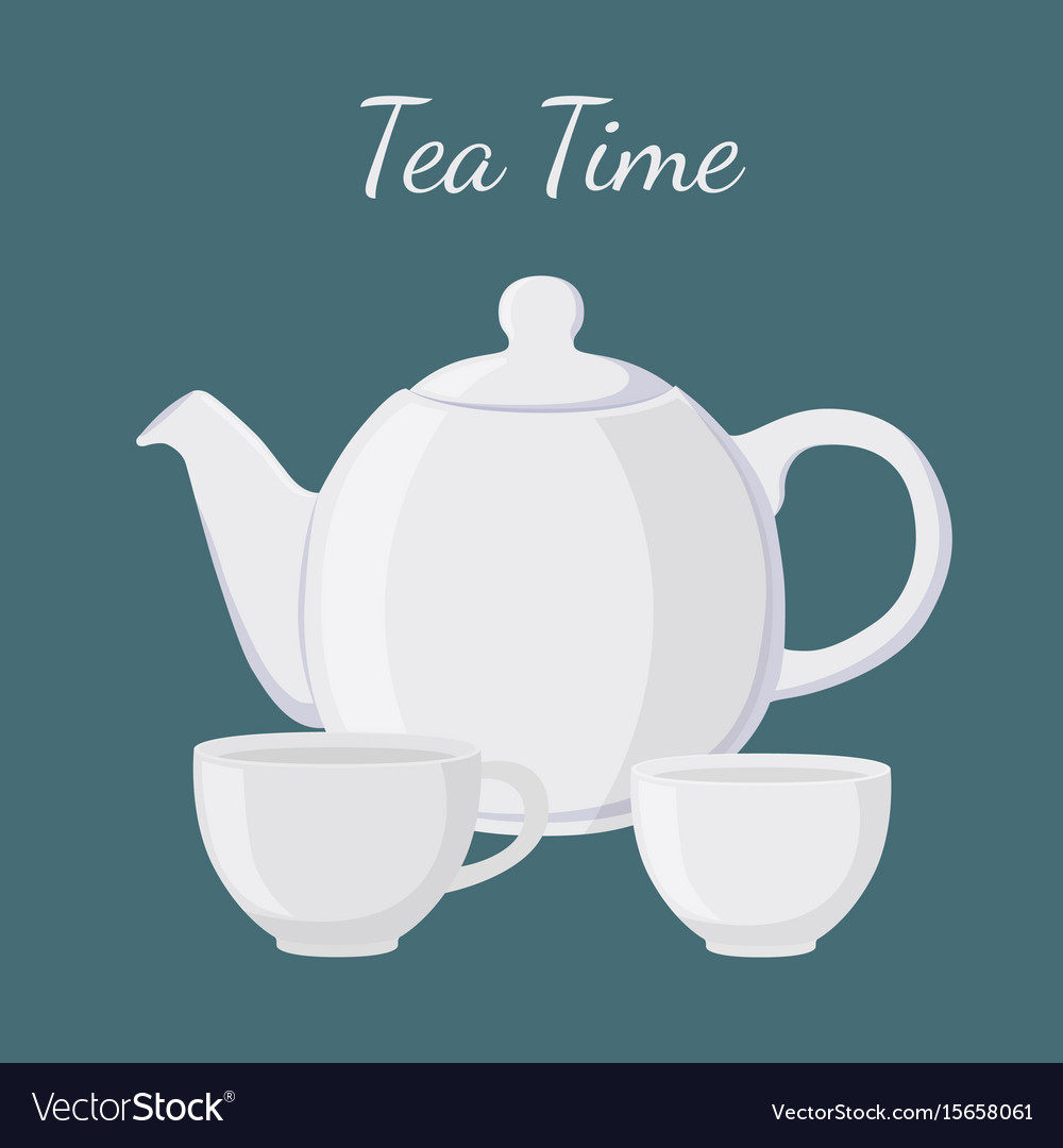 White teapot and cup