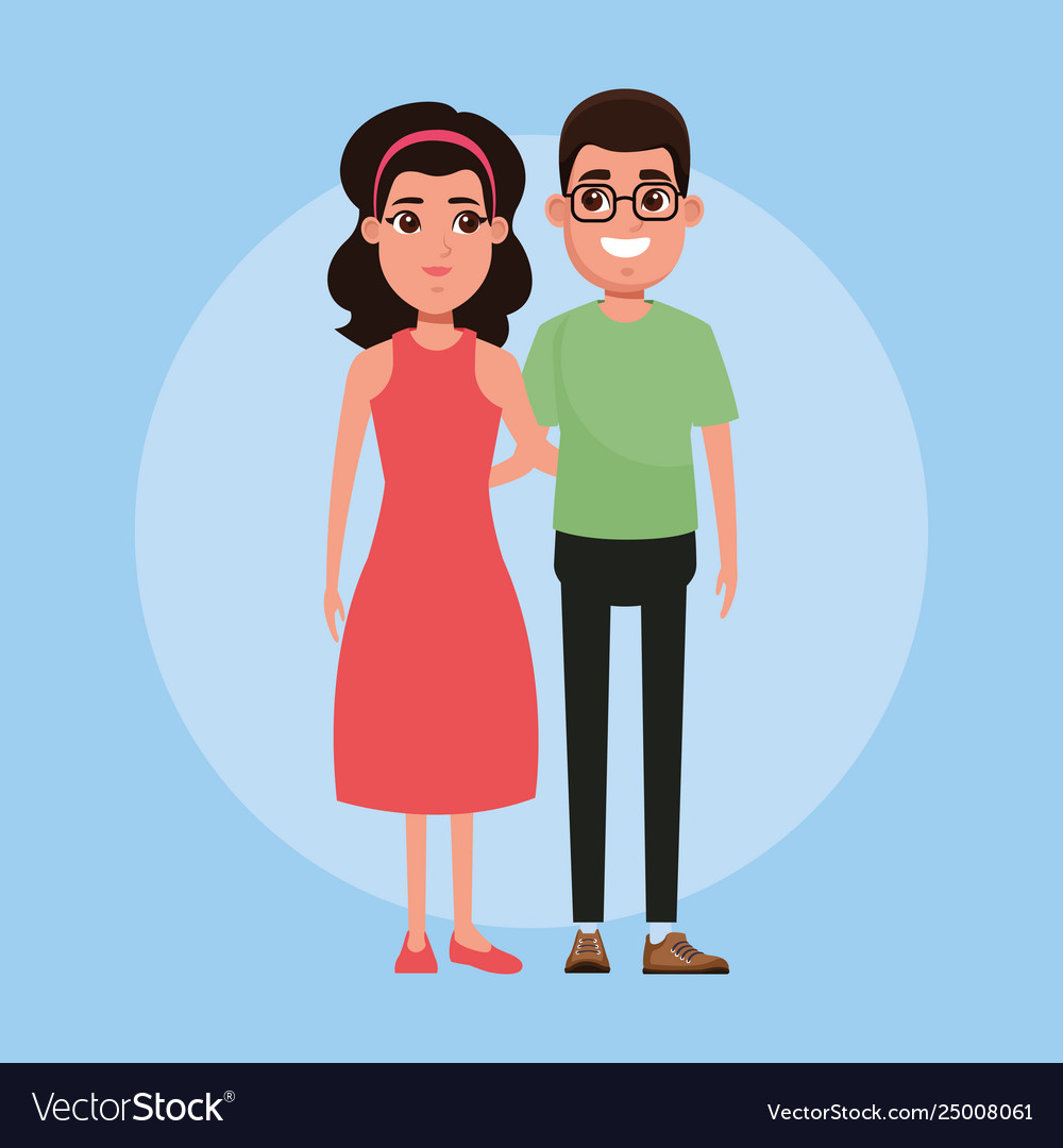 Young couple cartoon Royalty Free Vector Image