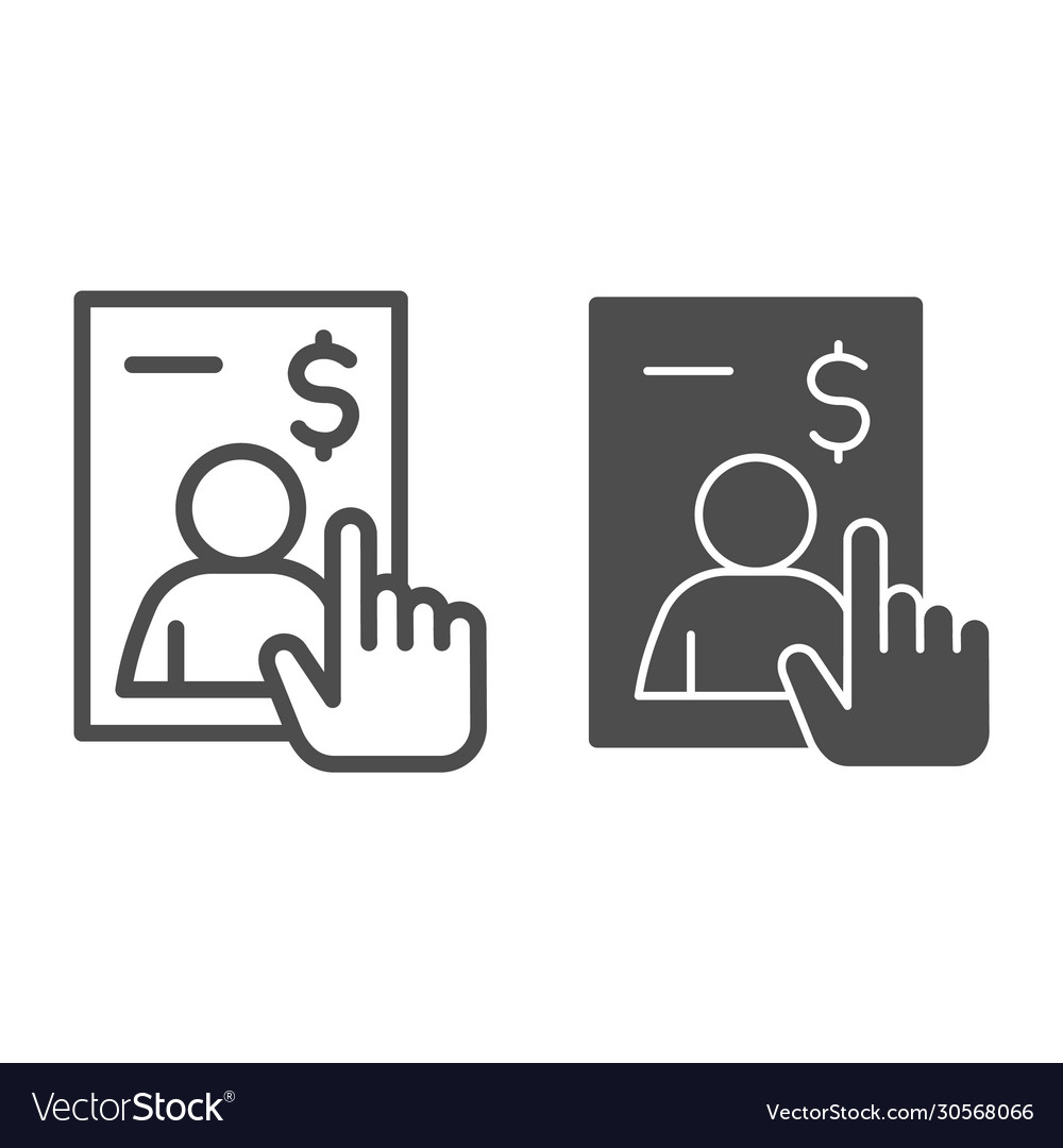 Application form with photo line and solid icon
