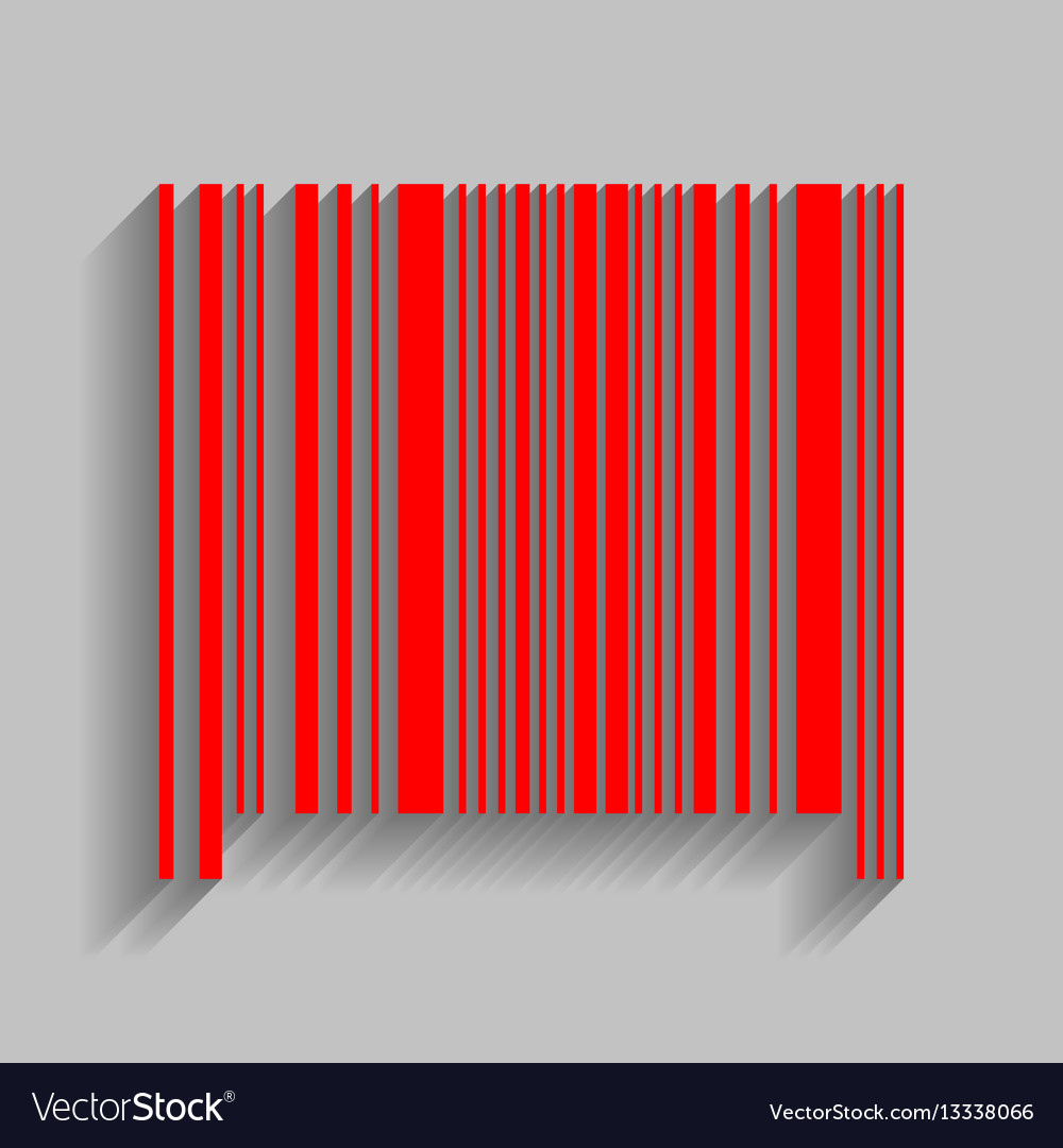 Bar code sign red icon with soft shadow