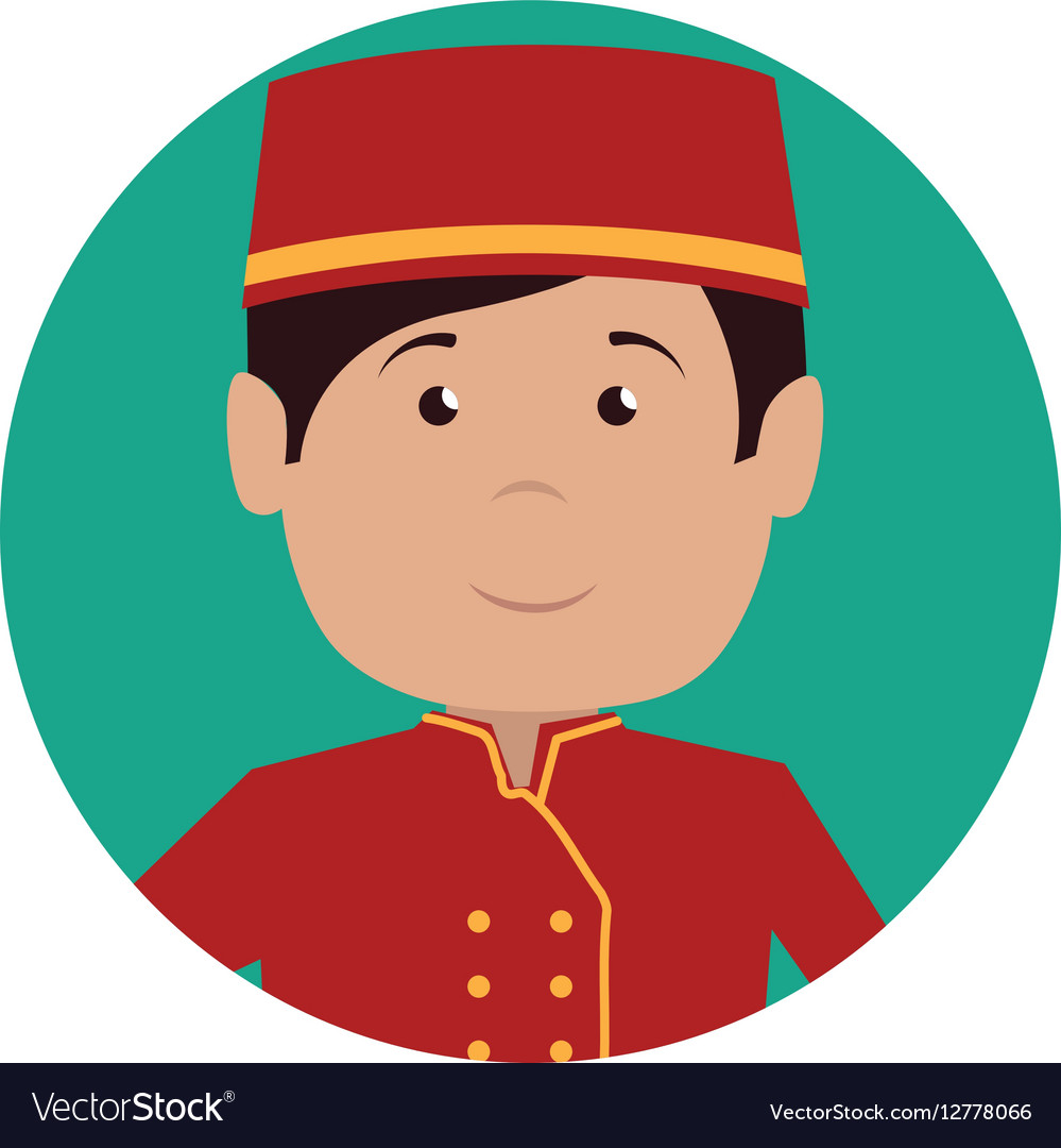 Bellboy character hotel service icon